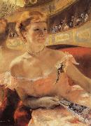 Mary Cassatt Woman with a Pearl Necklace in a Loge for an impressionist exhibition in 1879 Spain oil painting artist
